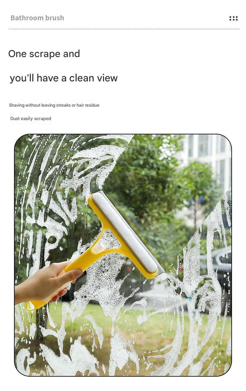 CleanSqueeze Window Cleaning Tool Home Glass Scraper 3-in-1 Squeegee Cleaning Tool For Mirrors Cleans Countertops Window Wiping